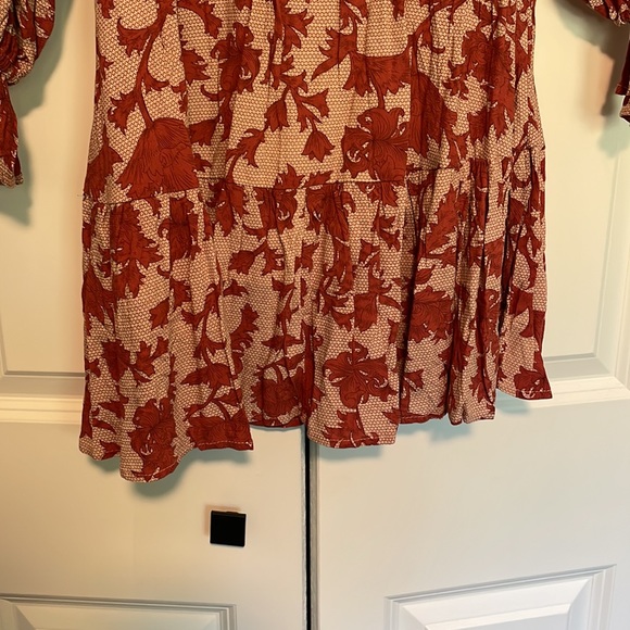 Ninette Printed Ruffle Dress - Flowy Casual Mini Dress - Picture 8 of 9